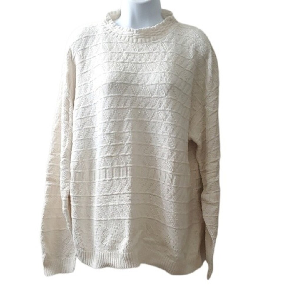 Womens Vintage 1990s Royce White Knit Mock Neck Long sleeve Sweater size small